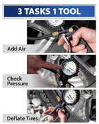 GERCHWAY Tire Inflator with Pressure Gauge – Large Glow Dial, Swivel Air Chuck with Gauge and Air Compressor Accessories – 100 PSI