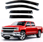 KPY Rain Guards Fit for 2014-2018 Chevrolet Silverado/GMC Sierra 1500 Crew Cab, Out-Channel Window Visor Vent Deflector, Truck Accessories for 2015-2019 Chevy Silverado/Sierra 2500HD 3500HD Crew Cab