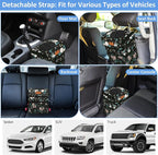Car Trash Can Bin for Back Seat Leak Proof, Cute Car Trash Bag Hanging, Vehicle Trash Can for SUV Truck Van, Automotive Garbage Cans Front Seat Colorful Floral, 2 Gallons