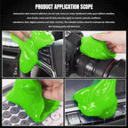 Car Cleaning Gel Clean Putty, Reusable Car Interior Cleaner Slime, Auto Detail Cleaning Soft Rubber Supplies, Universal Multi-Functional Cleaning Tool Accessories for Men Women (Green)
