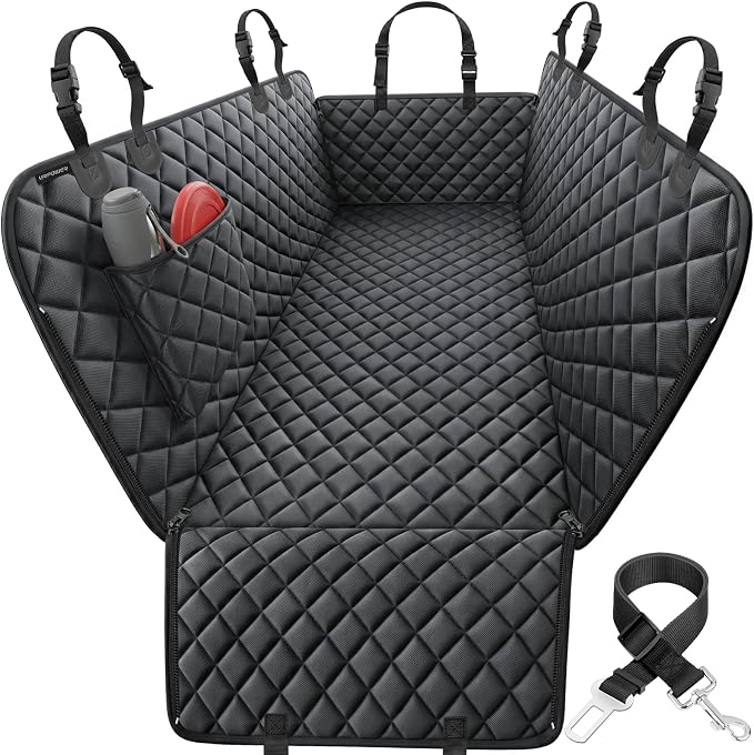 Dog Car Seat Cover for Pets 100% Waterproof Seat Cover Hammock 600D Heavy Duty Scratch Proof Nonslip Durable Soft Back Seat Covers for Cars Trucks and SUVs