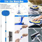 Car Wash Detailing Kit Cleaning Set with Foam Gun Sprayer, Long-Handle Brush, Large Wash Mitt, Towels, Complete Interior & Exterior Car Washing Supply Set (Blue)