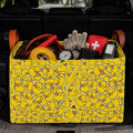 Duck Car Trunk Organizer,20L Collapsible Auto Storage Basket with Handles, Waterproof Reusable Shopping Grocery Bags for SUV,Truck, Yellow Duck Cars Boot Organizer Gifts for Women Men Drivers