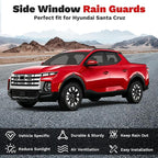 Santa Cruz Rain Guards - Window Visors for Hyundai Santa Cruz 2022-2025 2026, Outside-Mount Tape-On Side Window Wind Deflectors for Santa Cruz Accessories, Vent Visors Shades Rainproof 4PCS