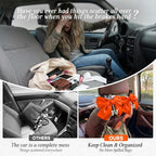 2PCS Satin Bow Pearl Car Seat Headrest Hooks – Car Bag Holder & Vehicle Hanger for Purses – Cute Coquette Aesthetic Interior Decoration – Cute Auto Organizer Accessories Universal (Orange)