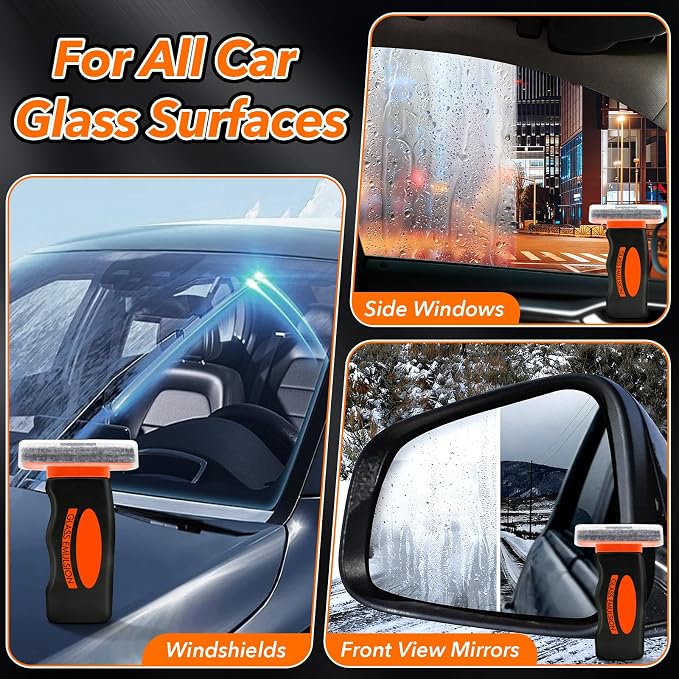 Glass Emulsion Cleaner Oil Film Cleaning Brush, Removes Oil Film & Smudges, Anti-Rain & Anti-Fog, Windshield Cleaner for Clear Driving Visibility