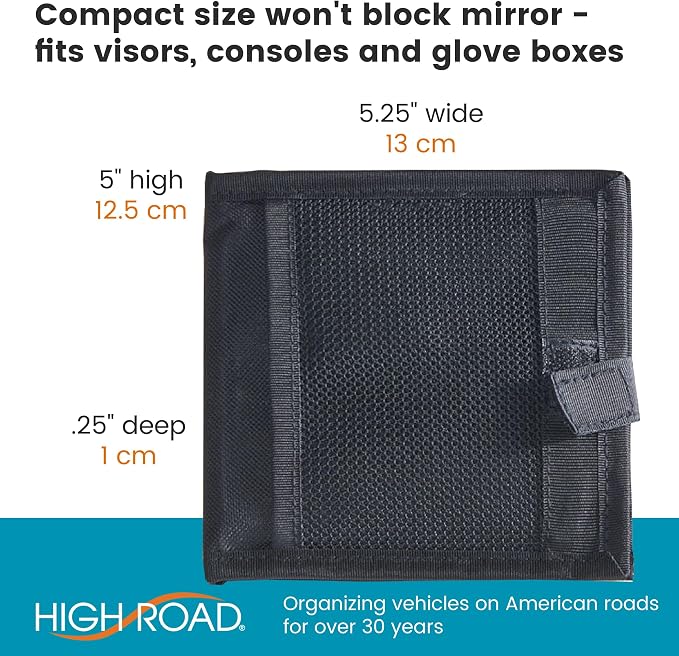 Car Registration and Insurance Card Holder for Sun Visor, Glove Box or Console with 2 Clear Hidden Car Document Pockets