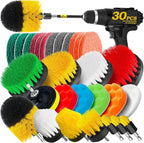 30Pack Drill Brush Attachments Set,Scrub Pads & Sponge, Power Scrubber Brush with Extend Long Attachment All Purpose Clean for Grout, Tiles, Sinks, Car Polishing Pads,Bristle Discs