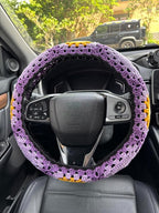 Handmade Crochet Sun Moon Car Steering Wheel Covers Universal 14-15 inch,Cute Steering Wheel Cover,Car Accessories (B:Wheel Covers)