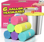 Medium 6 Gallon Trash Bags Unscented, 0.94 Mil, Colored, 300 Count | 22 Liter Garbage Bag, Plastic Waste Basket Can Liners, Thick, Leakproof, Tear Resistant, for Bathroom Office Kitchen Bulk