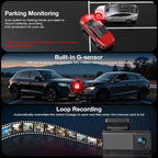 4K+2.5K Dash Cam Front and Rear, Built-in GPS, 5.8G WiFi, Free 64GB Card Included, Dash Camera for Cars, 2-Channel Car Camera,3.16'' IPS Screen,G-Sensor,WDR&HDR,24H Parking Monitor,Max 256GB