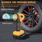 Cordless Tire Inflator Air Compressor Dual Power Supply 20V Rechargeable Battery Powered 150PSI Handheld Air Portable Pump with 12V Adapter Digital Pressure Gauge for Cars Motorcycles