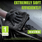 2 Pack Car Drying Towel, 1300 GSM Microfiber Towels for Cars (36" x 24" & 16" x 16"), Car Wash Mitt, Ultra-Absorbent, Streak Free, Car Wash Kit, Car Cleaning Detailing Supplies for SUVs, Trucks