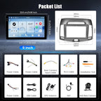 4+64G for Hyundai Elantra 2007-2010 Android 15 Car Stereo, 9” Incell Touchscreen Radio Wireless CarPlay/Android Auto GPS Navigation Bluetooth WiFi FM/RDS + AHD Backup Camera