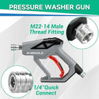 Pressure Washer Gun with Foam Cannon, 64 Fl Oz Car Wash Soap & 5 Power Washer Nozzle Tips, Car Wash Foam Gun for Car Washing, Patio Cleaning