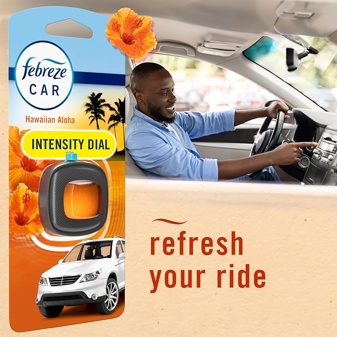 Car Air Freshener, Odor-Fighting Automotive Vent Clip, Scented Car Accessories, Long Lasting for Strong Odors, Hawaiian Aloha Scent, 4 Count