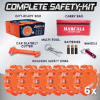 6‑Pack LED Road Flares | DOT Compliant Emergency Lights for Vehicles with Batteries, Whistle & Case | Flares Emergency Road | Emergency Flares | Perfect For Gifting or Everyday Roadside Safety