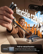 Retractable Car Charger,Car Phone Charger USB C Fast Charge,Cigarette Lighter USB Charger Car Accessories for Women,Road Trip Essentials Gift for Men,Car Charger for iPhone 17/16/15,Galaxy S26,Pixel