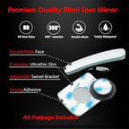 Slim Square Blind Spot Mirror, HD Glass Frameless Convex Rear View Mirror, Pack of 2