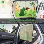 Car Window Shades with Cute Patterns, 2pcs Magnetic Car Curtains for Privacy Protection Full Covers/Half Shade Options, Auto Sunshades Sunglare/UV Blocker