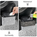 Bling Car Trash Can with Lid, Mini Auto Garbage Storage Bin with 60pcs Garbage Bags, Sparkling Crystal Trash Bags Holder Dustbin Vehicle Accessories Container Organizer (White Rhinestone)