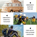 300Piece Portable First Aid Kit Refill Supplies for Car Mini Caming Emergency First Aid Kit Hiking Survival Essential Kit for Outdoor Adventure Emergency Case, Orange