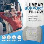 Lumbar Support Pillow for Car, Car Seat Back Support for Driving | Memory Foam Car Lumbar Support for Driving, Car Back Cushion, Adjustable Straps, Lower Back Pillow, Breathable 4D Mesh, Gray