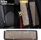 JDDRY Car Seat Belt Covers,Universal Car Seat Belt Pads Cover,Car Seat Belt Strap Cover Shoulder Pad,Bling Seat Belt Covers for Women,Car Interior Accessories(Gold,2Pack)