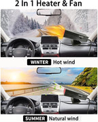 12V Car Heater, Powerful 180W Heater for Cars, Efficient Window Defroster and Car Defroster, Ideal for 12V Vehicle