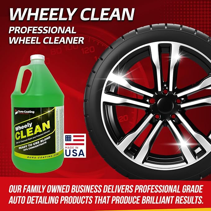 Wheely Clean - Professional Wheel Cleaner | Highly Effective for Chrome, Aluminum, and Clear-Coated Wheels | 1 Gallon Ready-to-Use Wheel and Rim Cleaner Solution, Made in USA
