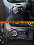 HVAC Climate Control Panel Knob Trim Kit & Light Control Switch Cover, Air Conditioner Knob Aluminum Alloy Ring for 2018-2024 Jeep Wrangler JL JLU & Gladiator JT, Interior Accessories,Purple