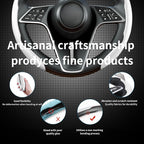 2Pc Carbon Fiber Steering Wheel Cover Universal Fit 99% Cars | Non-slip soft grip, easy to wipe clean, quick to install, perfect for daily commutes and road trips, White