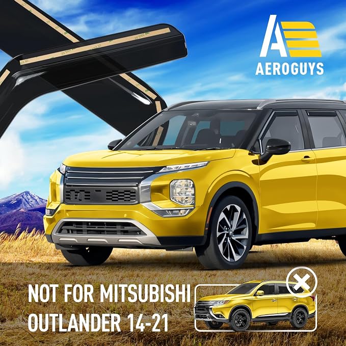 Extra Durable Window Deflectors in-Channel Window Visors Rain Guards Fit for Mitsubishi Outlander 2022-2026, Sun Visors, Wind VentVisors, Vent Shades, Exterior Car Accessories - 4 pcs. AG0848