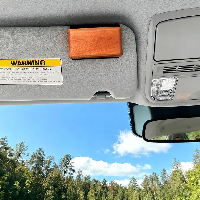 Car Air Freshener Starter Kit - Wood Car Freshener for Visor Clip - Long Lasting Car Scent - Car Odor Eliminator - CLIP INCLUDED