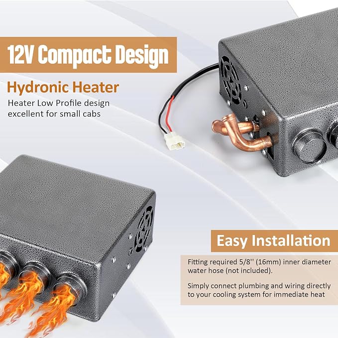12V Universal Car Auxiliary Heater - Windscreen Demister & Defroster - Compact Underdash Heater Kit for Suv Utv Camper - Winter Automotive Air Conditioner for Heating & Defrosting(4 Ports)