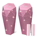 2 PCS Bling Car Trash Can with Lid, Bling Car Accessories Trash Bin, Leakproof Auto Garbage Can with 60 Trash Bags, Multipurpose Organizers and Storage for Home, Office (Pink Diamond)