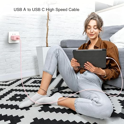 10FT Long Cute Pink iPhone 17/16 Car Carplay Cable for iPhone 17E/16E, 15/16/17 Pro Max 15 16 Plus Cable, USB A to USB C for iPad 10th Gen iPad Pro, Air 5th 4th Mini 6th Replacement Cord