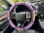 Handmade Crochet Sun Moon Car Steering Wheel Covers Universal 14-15 inch,Cute Steering Wheel Cover,Car Accessories (B:Wheel Covers)