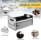 Car Trunk Organizer, Car Organizers and Storage Collapsible Multi Compartment Container Box, Adjustable Car Accessories for SUV Sedan Truck, Standard Size, Grey