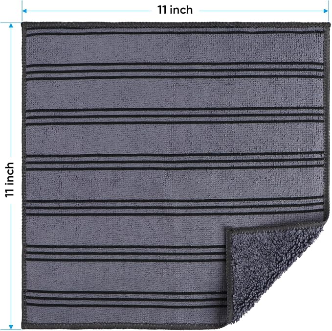 Microfiber Cleaning Cloth, Kitchen Towels 12 Pack, Lint Free, Scratch-Free, Highly Absorbent, Reusable Dish Towels for Kitchen and Household