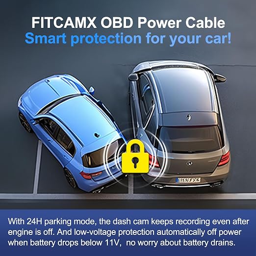 OBD Cable Dash Cams, Upgrade Parking Monitoring, Hardwire Wire Kit Accessories