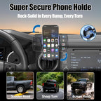 Car Phone Mount for Toyota Tacoma 2016–2023, Smart Auto-Clamping on Custom Dashboard Base, 15W Wireless Fast Charging, 360° Adjustable, Without Blocking Airflow, Toyota Tacoma Essential Accessories