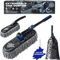 Car Duster Exterior & Interior Scratch Free Kit | Microfiber and Telescopic Aluminum Alloy Handle for Cars/SUV/Trucks with Car Duster Interior, Portable Waterless Dust Removal
