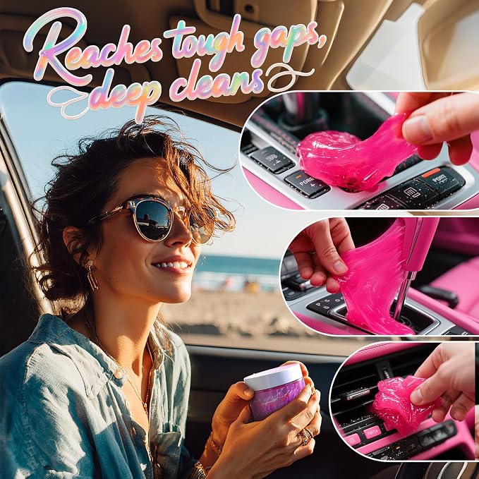 Car Cleaning Gel (Purple,Grape) Dust Cleaning Putty Universal Car Interior Cleaner Keyboard Dust Remover Car Slime Gifts for Men Women girl（1 pack）
