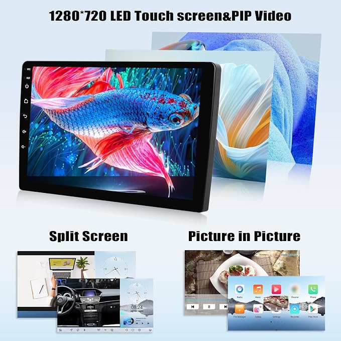 4+64G 8-Core Qualcomm Android 15 Car Stereo for Ford Fusion Mondeo 2013-2019 with Wireless Carplay, 9'' Touchscreen Car Radio with WiFi Mirror Link GPS Bluetooth 5.1 FM RDS DSP EQ SWC