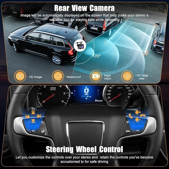 10.2 Inch QLED Carplay Screen for Chevrolet Silverado & GMC Sierra 2014-2018(Without Bo-se System),Android 13 Silverado Radio Stereo Support Wireless Carplay &Android Auto,Bluetooth&GPS,2+64GB