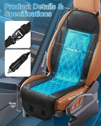 GPUTEK Liquid Cooling Car Seat Cover, 12V-24V Active Cooling Seat Cushion with 3 Cooling Modes, Quiet Seat Cooler, for Car SUV Truck