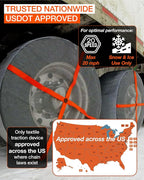 for Commercial Vehicles and Trucks AL64, Snow Socks for Tires, Pack of 2