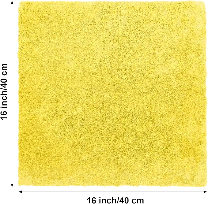 30 Pcs Edgeless Microfiber Plush Towels for Cars Detailing Drying Wash Polishing Absorbent Cleaning Cloths, 500 GSM (16 x 16 Inch,Yellow)