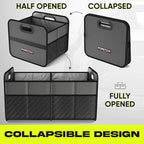 Car Trunk Organizer, Collapsible Two Compartment Organizer, Foldable SUV & Truck Storage for Car Accessories for Women Men, Non Slip Bottom, Sturdy Side Walls, Strong Handles, 45L